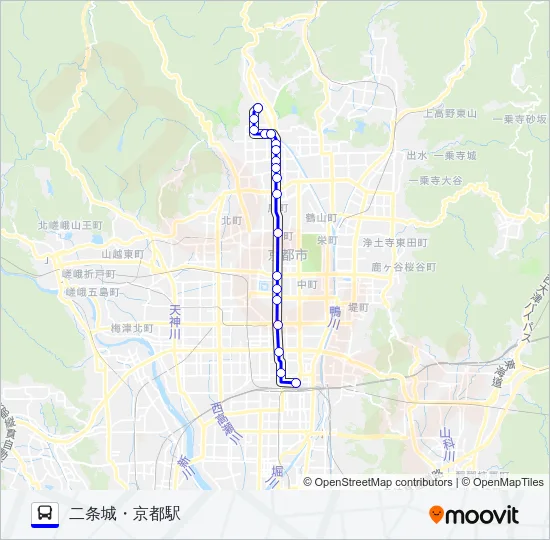 市バス快速９ バスの路線図