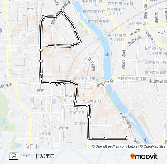 市バス特南１ Bus Line Map