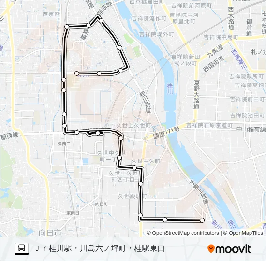市バス特南１ Bus Line Map