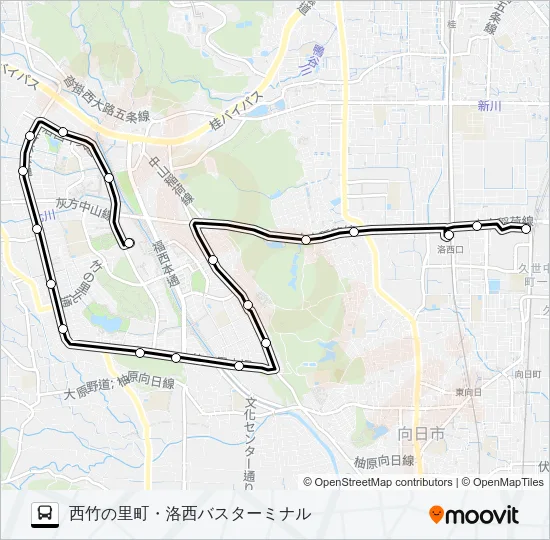 市バス特西４ Bus Line Map