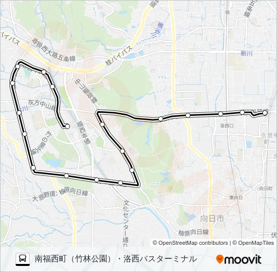 市バス特西４ Bus Line Map