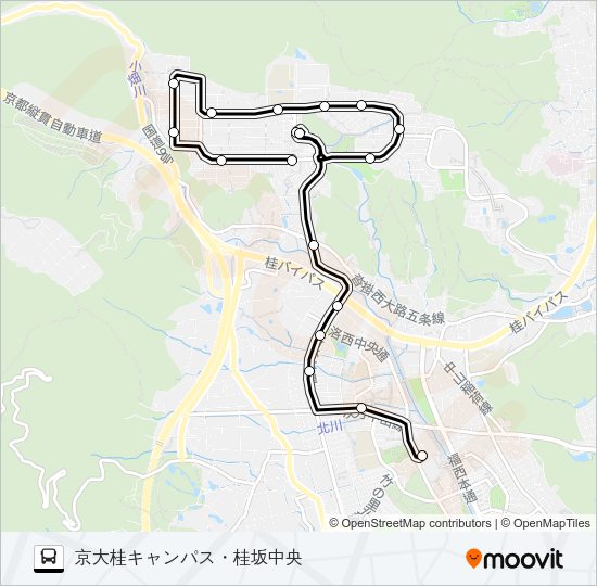 市バス特西５ Bus Line Map