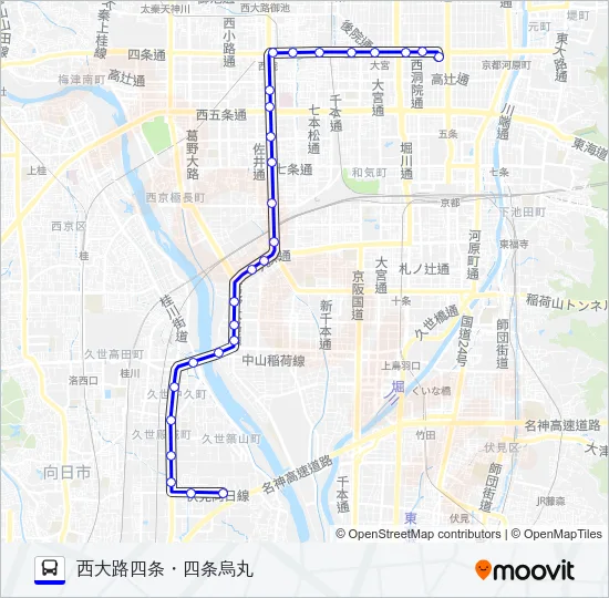 市バス特１３ Bus Line Map