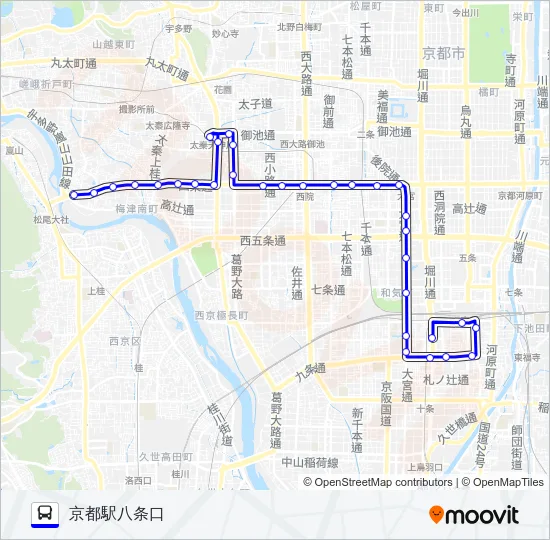 市バス特７１ バスの路線図