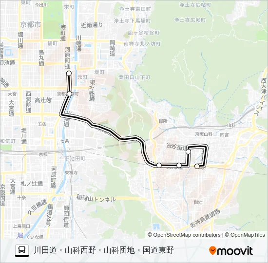 市バス特８０ Bus Line Map