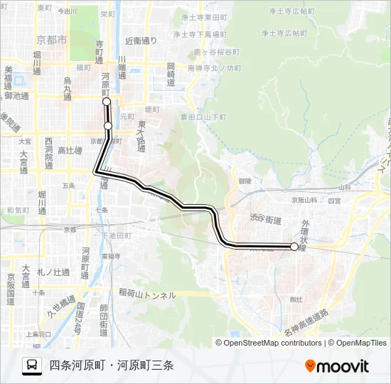 市バス特８０ Bus Line Map