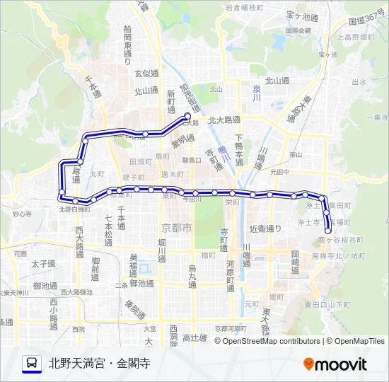 市バス１０２ Bus Line Map