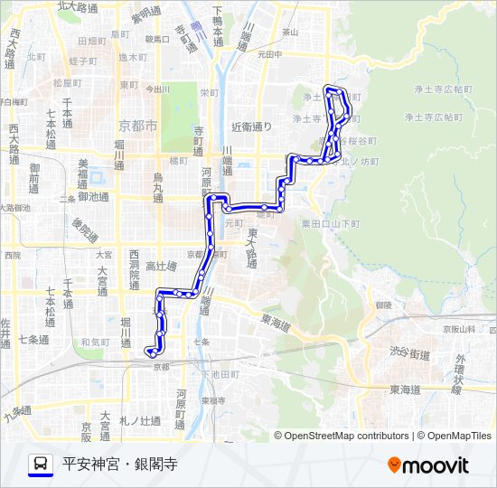 市バス１０５ Bus Line Map