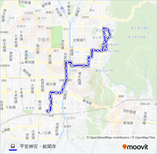 市バス１０５ バスの路線図