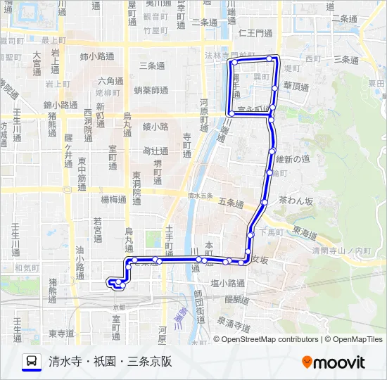 市バス１０６ Bus Line Map