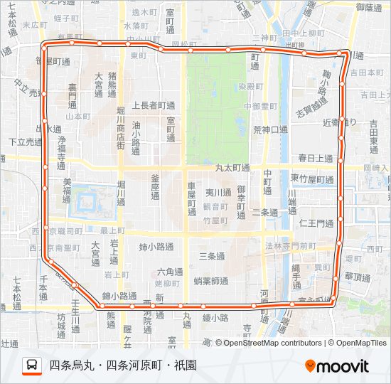 市バス２０１ Bus Line Map