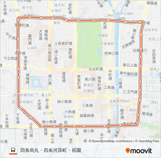 市バス２０１ バスの路線図