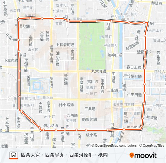 市バス２０１ Bus Line Map