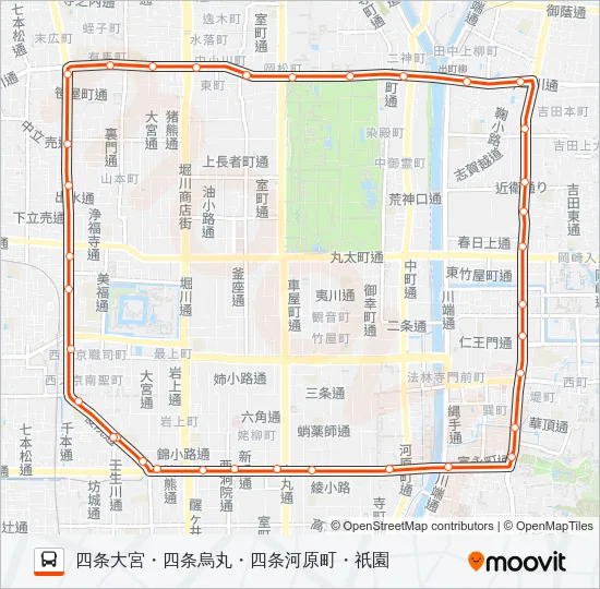 市バス２０１ バスの路線図