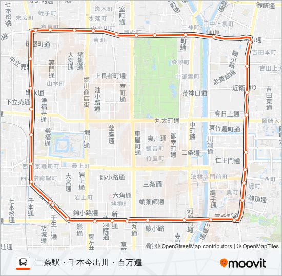 市バス２０１ Bus Line Map