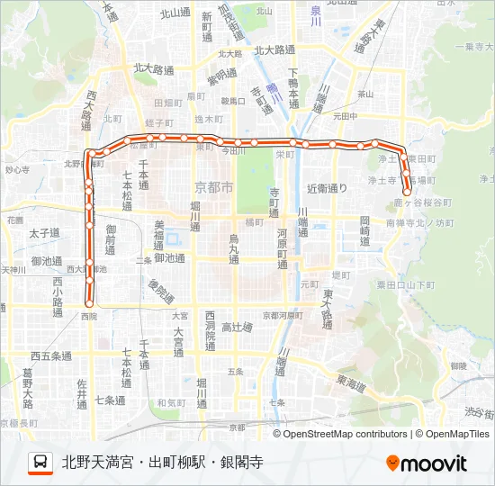 市バス２０３ バスの路線図