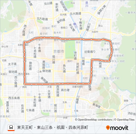市バス２０３ Bus Line Map