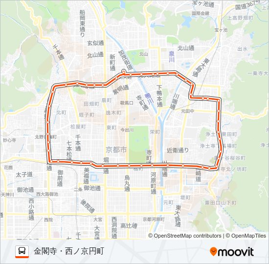 市バス２０４ Bus Line Map
