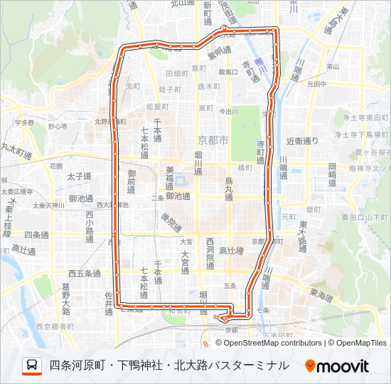 市バス２０５ Bus Line Map