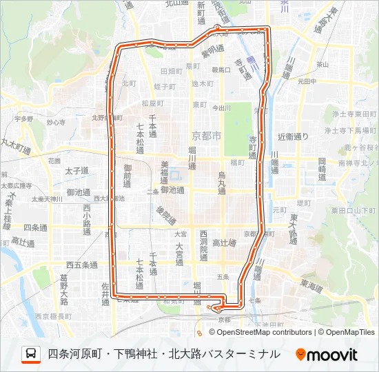市バス２０５ Bus Line Map