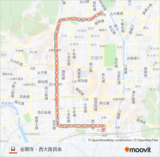 市バス２０５ バスの路線図