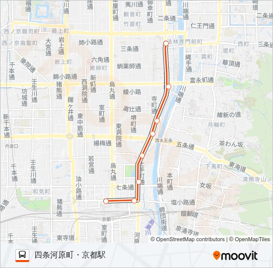 市バス２０５ Bus Line Map