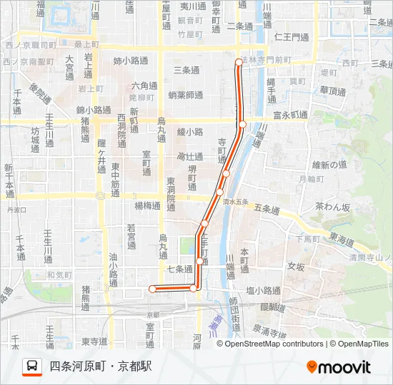 市バス２０５ Bus Line Map