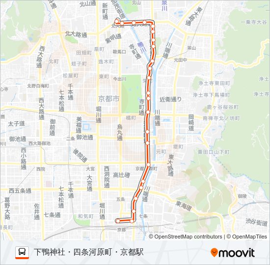 市バス２０５ Bus Line Map