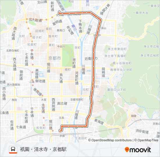 市バス２０６ Bus Line Map