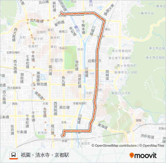 市バス２０６ バスの路線図