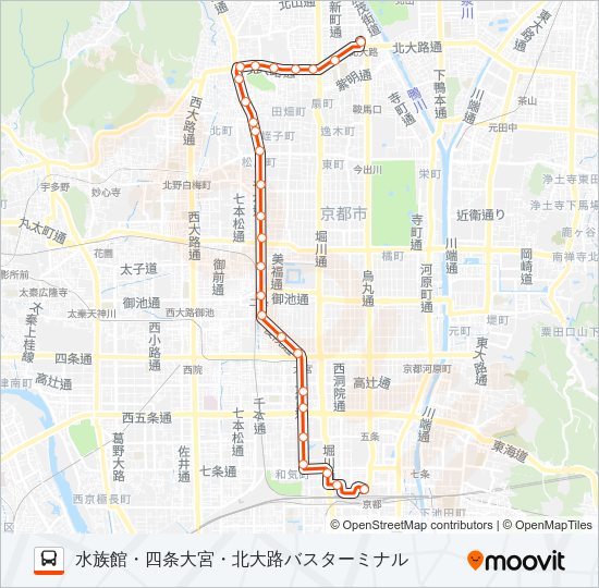 市バス２０６ Bus Line Map