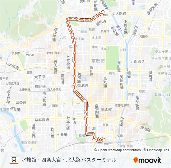 市バス２０６ バスの路線図