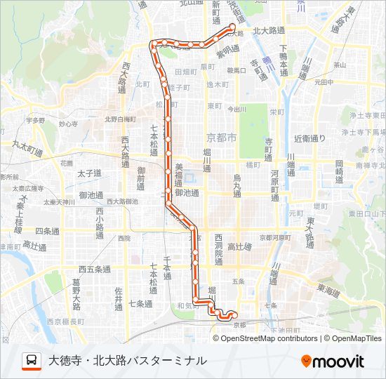 市バス２０６ Bus Line Map
