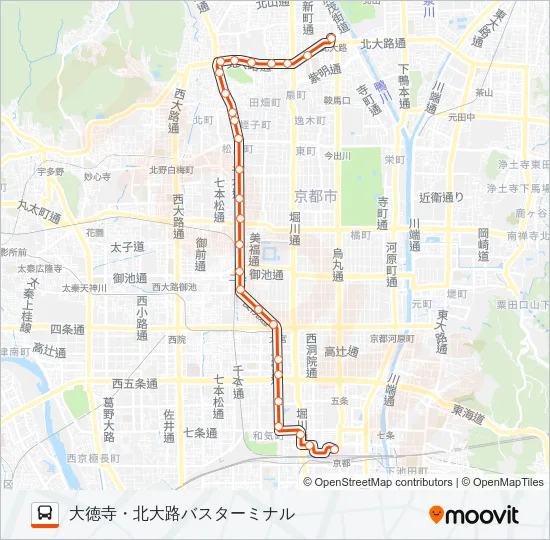 市バス２０６ バスの路線図