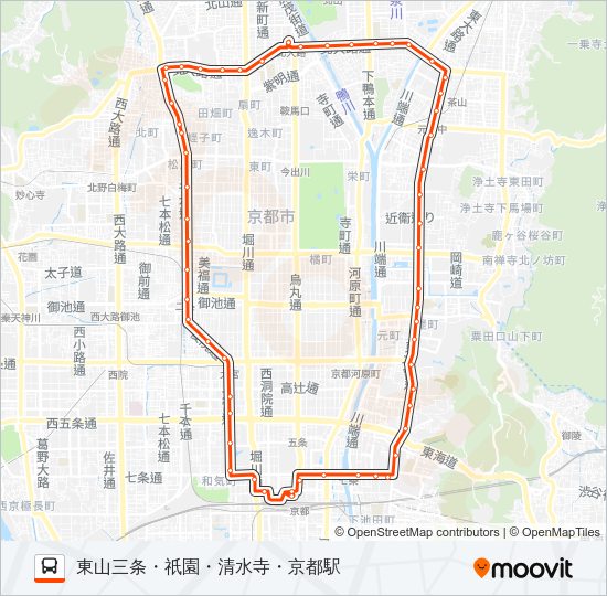 市バス２０６ Bus Line Map