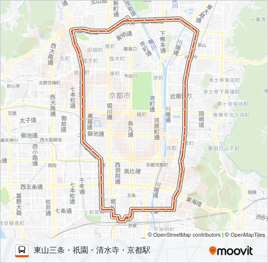 市バス２０６ バスの路線図
