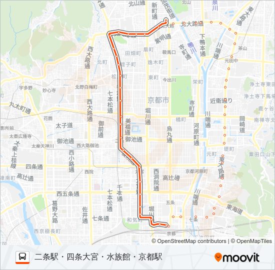 市バス２０６ Bus Line Map