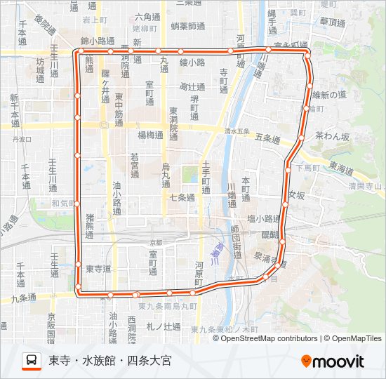 市バス２０７ Bus Line Map