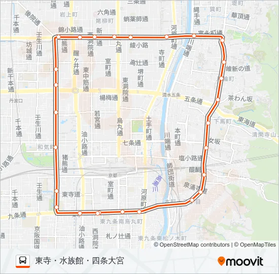 市バス２０７ バスの路線図