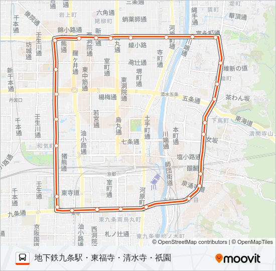 市バス２０７ Bus Line Map