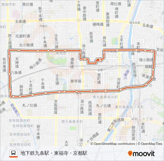 市バス２０８ Bus Line Map