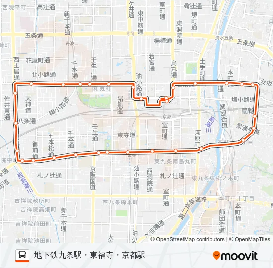 市バス２０８ バスの路線図