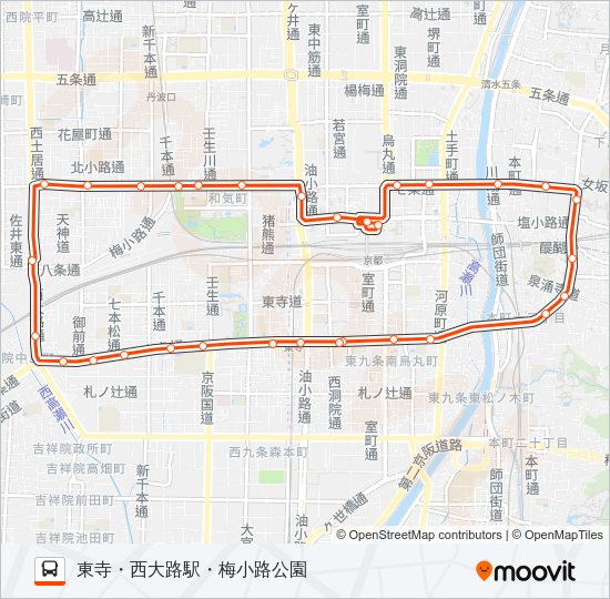 市バス２０８ Bus Line Map