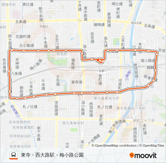 市バス２０８ バスの路線図