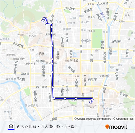 快速２０５号 Bus Line Map