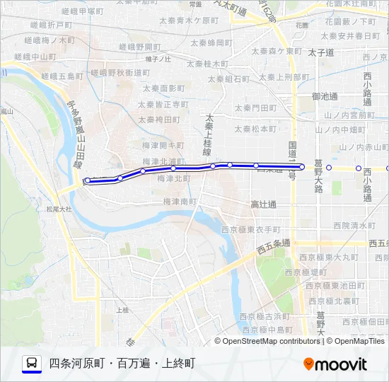 市バス上終町３ Bus Line Map