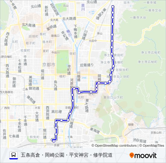 市バス五条通５ Bus Line Map