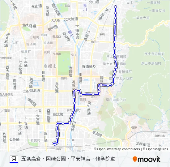市バス五条通５ Bus Line Map