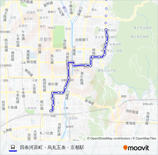 市バス五条通５ バスの路線図