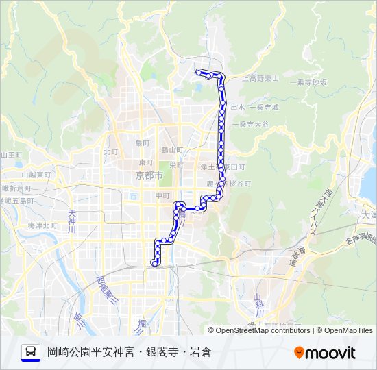 市バス五条通５ Bus Line Map